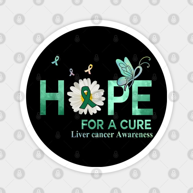 Hope For A Cure Butterfly Flower Liver cancer Magnet by HomerNewbergereq